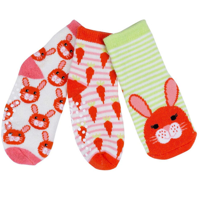 Zoocchini Baby Terry 3 pc Sock set – Bella The Bunny (0-24m) in UAE