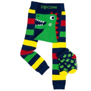 Zoocchini Comfort Crawler Babies Legging and Sock set - Devin the Dinosuar - 6M-12M