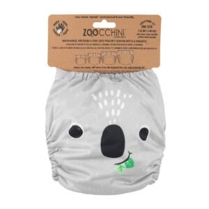 Zoocchini Reusable Cloth Pocket Diapers w/. 2 inserts - Koala