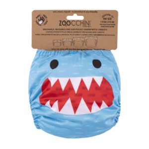 Zoocchini Reusable Cloth Pocket Diapers w/. 2 inserts - Shark