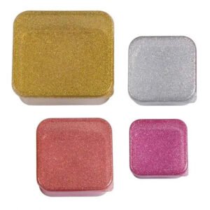 A Little Lovely Company Lunch & Snack Box Set - Glitter - Gold Blush
