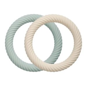 A Little Lovely Company Silicone Teether Classic Sage Cream