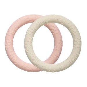 A Little Lovely Company Silicone Teether Leaves Strawberry Cream