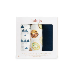 Lulujo 3-Pack Bamboo Muslin Swaddle Blankets – Baby Blues in UAE