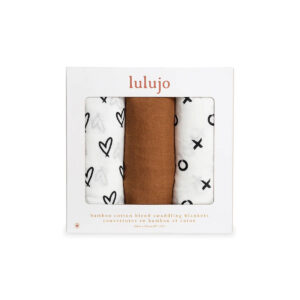 Lulujo 3-Pack Bamboo Muslin Swaddle Blankets – All Natural in UAE