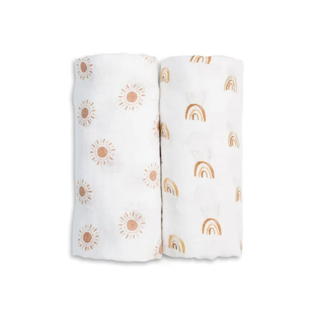 mpy-lo-lj158-01.jpg Lulujo 2-pack Cotton Swaddles – Rainbow / Suns in UAE