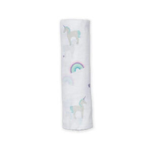Lulujo Muslin Swaddle – Rainbows & Unicorns in UAE