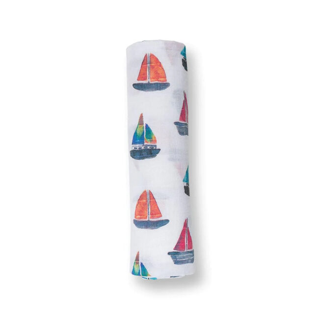 Lulujo Muslin Swaddle – Sailboats in UAE