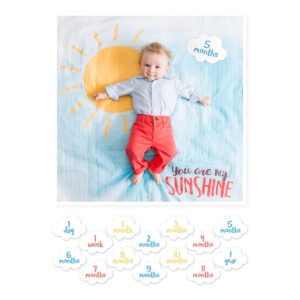 Lulujo Baby"s First Year? Blanket & Cards Set – You Are My Sunshine in UAE
