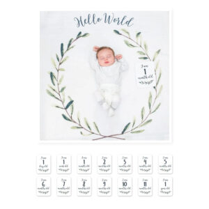 Lulujo Baby"s First Year? Blanket & Cards Set –  Hello World in UAE