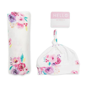 Lulujo Hello World Set (Bamboo Hat + Swaddle blanket) – Posies in UAE