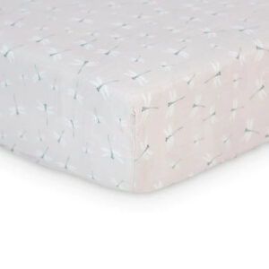 Lulujo Muslin Crib Sheet (135cm x 70cm) – Dragonfly in UAE