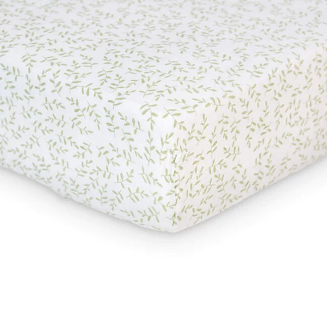 Lulujo Muslin Crib Sheet (135cm x 70cm) – Greenery in UAE