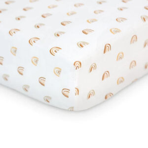 Lulujo Muslin Crib Sheet (135cm x 70cm) – Rainbow in UAE