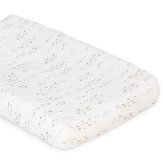 Lulujo Muslin Change Pad Cover (80cm x 40cm) – Fish in UAE