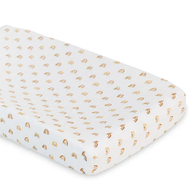 Lulujo Muslin Change Pad Cover(80cm x 40cm) – Rainbow in UAE