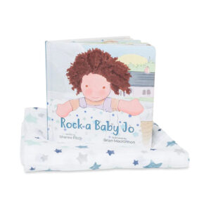 Lulujo Cotton Swaddle & Book GIFT SET – Rock-A-Baby-Jo in UAE
