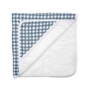 Lulujo Baby Hooded Towel – Navy Gingham in UAE