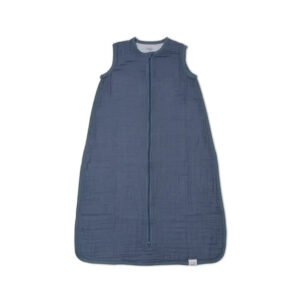 Lulujo 100% Cotton Muslin Sleep Sack - Navy Night - Size S (0-6 Months)