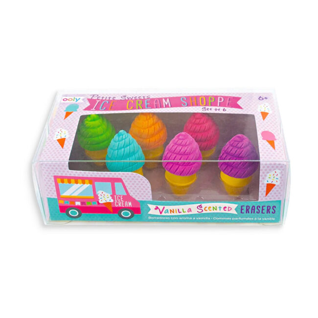 OOLY Petite Sweets Ice Cream Scented Erasers – Set of 6 in UAE