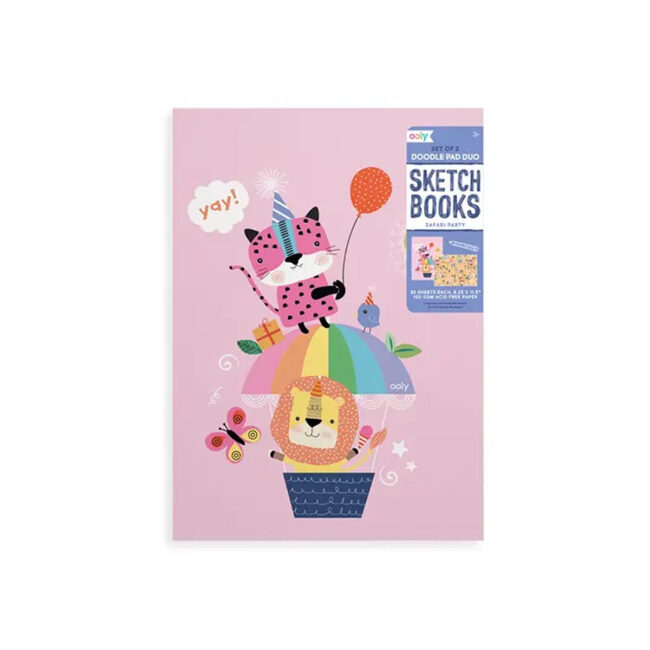 OOLY Doodle Pad Duo Sketchbooks – Safari Party (set of 2 white paper sketchbooks) in UAE