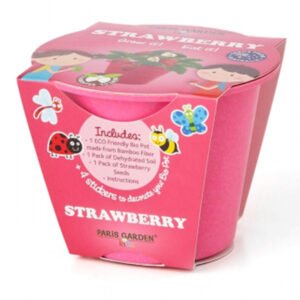Paris Garden Strawberry-Kids Bio Pots Collection Including 4 Cute Stickers To Decorate Pots
