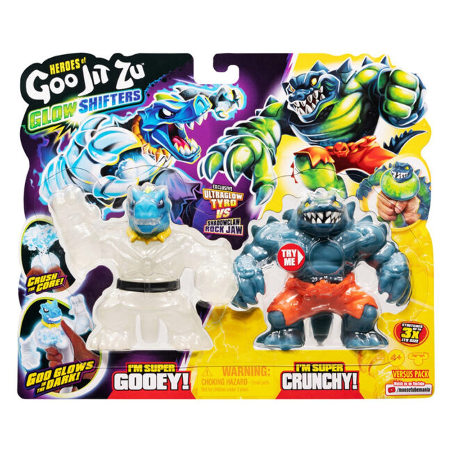 pltd-hz-63654-01.jpg Goo Jit Zu HGJZ Glow Shifters Versus Pack- Ultraglow Tyro and Shadowclaw Rock Jaw Figures in UAE