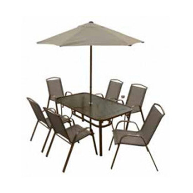 Procamp Large Steel Rect 8 Piece Patio Set in UAE