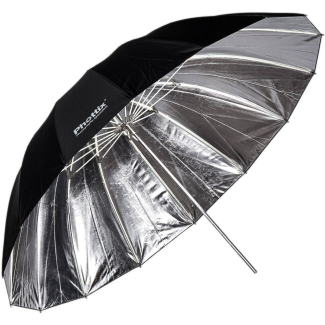 ptx-245-01.jpg Phottix Photo & Studio – Para-Pro Reflective Umbrella, Silver/ Black – 72In/ 182Cm in UAE