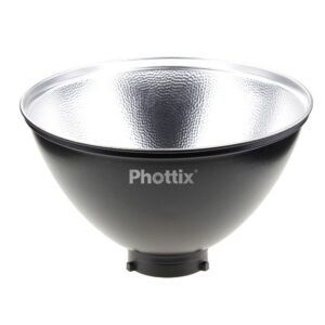 Phottix Photo & Studio - Wide Angle Reflector With Grid And Diffuser (Bowens Mount, 35Cm, 13.8", Silver)