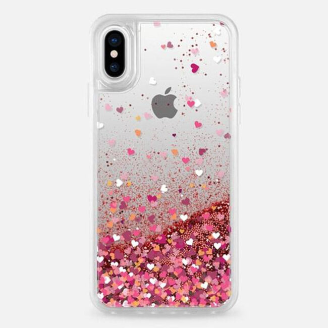 st-cy-ctf-3405011-531602-02.jpg Casetify CASETIFY Glitter Case Rose Gold Confetti Hearts for iPhone XS/X in UAE