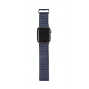 Decoded DECODED 42-44mm Leather Magnetic Traction Strap for Apple Watch Series 5, 4, 3, 2, and 1 – Blue in UAE