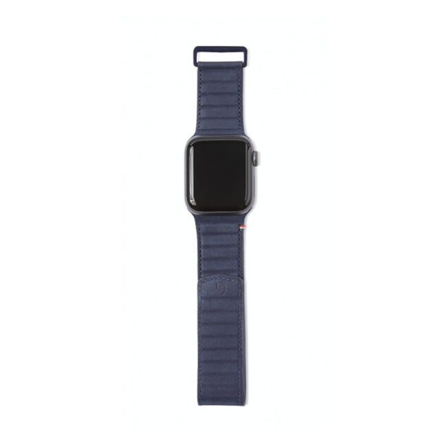Decoded DECODED 42-44mm Leather Magnetic Traction Strap for Apple Watch Series 5, 4, 3, 2, and 1 – Blue in UAE