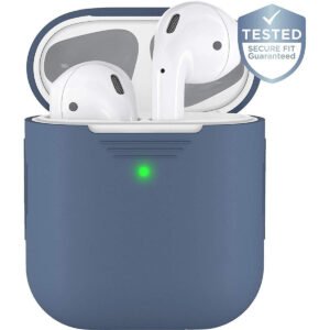 KeyBudz KEYBUDZ PodSkinz Protective Silicone Cover for AirPods 1 & 2 - Cobalt Blue