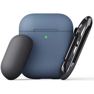 KeyBudz KEYBUDZ PodSkinz Switch Case with Carabiner for AirPods 1 & 2 - Cobalt Blue