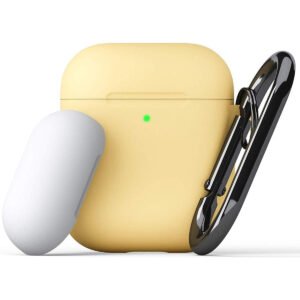 KeyBudz KEYBUDZ PodSkinz Switch Case with Carabiner for AirPods 1 & 2 - Pastel Yellow