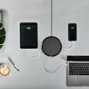 Native Union NATIVE UNION Eclipse 3 Port USB Charger Including One USB-C Port with Touch Sensor Light Slate
