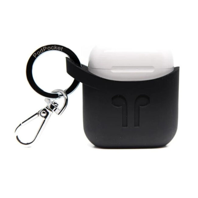 st-pt-pp-apods-black-01.jpg Pod Pocket PODPOCKET Silicone Case for Apple AirPods Midnight Black in UAE
