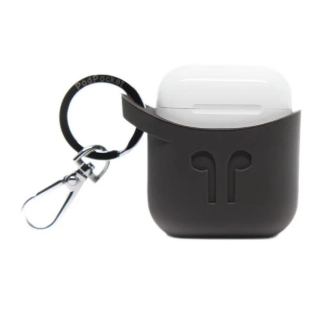st-pt-pp-apods-gray-01.jpg Pod Pocket PODPOCKET Silicone Case for Apple AirPods Cocoa Gray in UAE