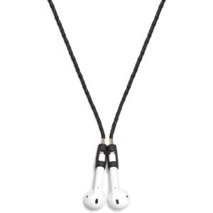 TAPPER TAPPER Leather Strap For Airpods Black