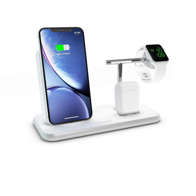 ZENS ZENS Stand+Dock+Watch Aluminium Wireless Charger 10W – White in UAE