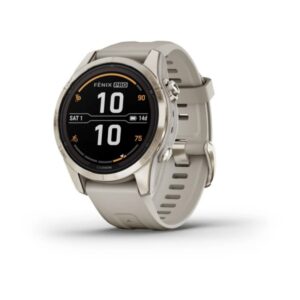 Garmin Fenix 7S Pro – Sapphire Solar Edition-Soft Gold With Light Sand Band