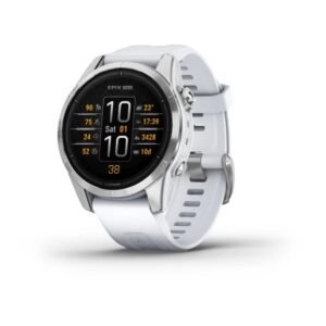Garmin Epix Pro (Gen 2) Standard Edition- 42Mm -Silver With Whitestone Silicone Band