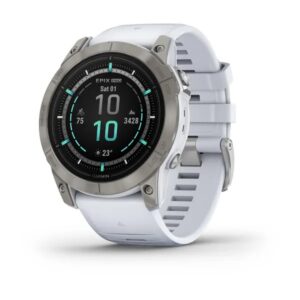 Garmin Epix Pro (Gen 2) Sapphire Edition- 51Mm – Titanium With Whitestone Silicone Band