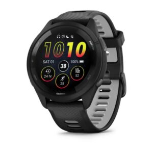 GARMIN Forerunner 265 – Black/Powder Gray | Amoled GPS Runners Sports Watch with Up To 13 Days Of Battery Life | Touchscreen and Buttons & Daily Suggested Workouts, Training Readiness Score