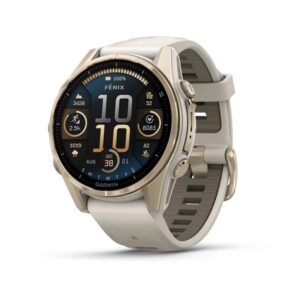 GARMIN Fenix 8 – 43mm, Fog grey/dark sandstone | Premium AMOLED Multisport GPS Smartwatch with Touchscreen Upto 10 Days of Battery Life |Advanced Health and Training Features, Built-in LED Flashlight