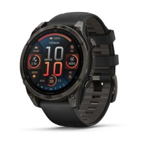 GARMIN Fenix 8 – 47mm, Black | Premium AMOLED Multisport GPS Smartwatch with Touchscreen Up to 16 Days of Battery Life | Advanced Health and Training Features, Builtin LED Flashlight