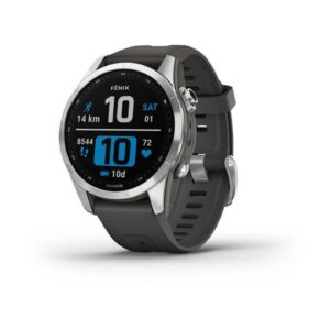 Garmin Fenix 7S – Standard Edition, Silver With Graphite Band