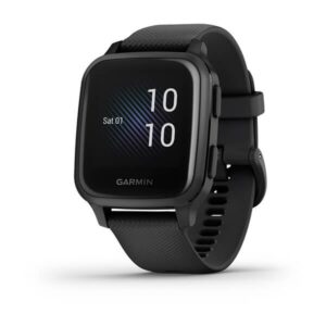 Garmin Venu Sq Music Edition, Slate Aluminium Bezel With Black Case And Silicone Band