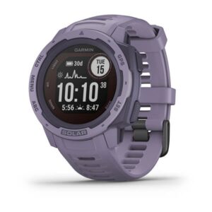 GARMIN Instinct Solar Standard Edition – 45mm, Orchid | Rugged GPS Smartwatch with 37 Days of Battery Life | Multisport Smartwatch with Scratch Resistant Gorilla Glass & Multi GNSS Support